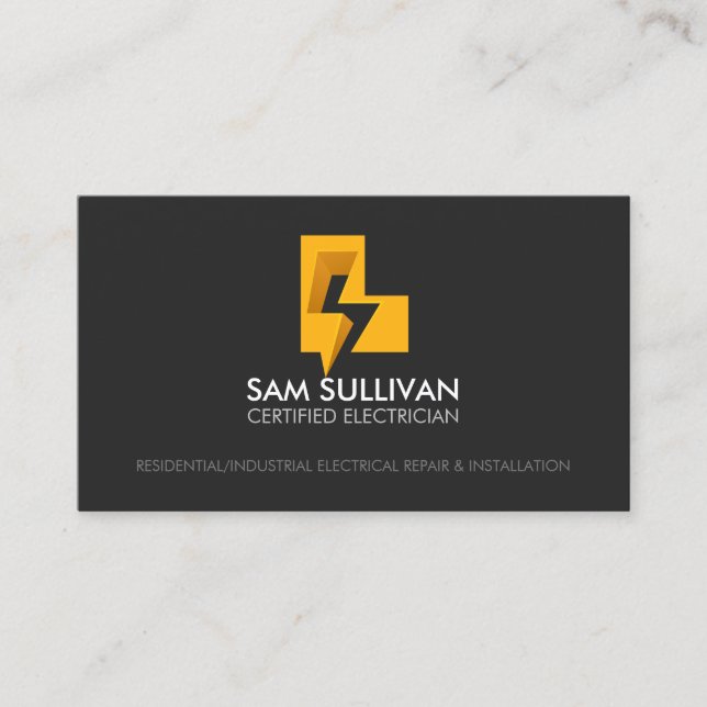 Cartão De Visita Contratante eletricista Monograma L (Frente)