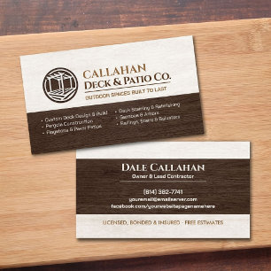 Cartão De Visita Contratante Profissional de Decking e Pátio