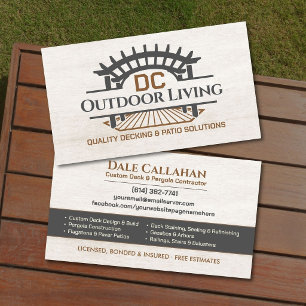 Cartão De Visita Contratante Profissional de Decking e Pátio
