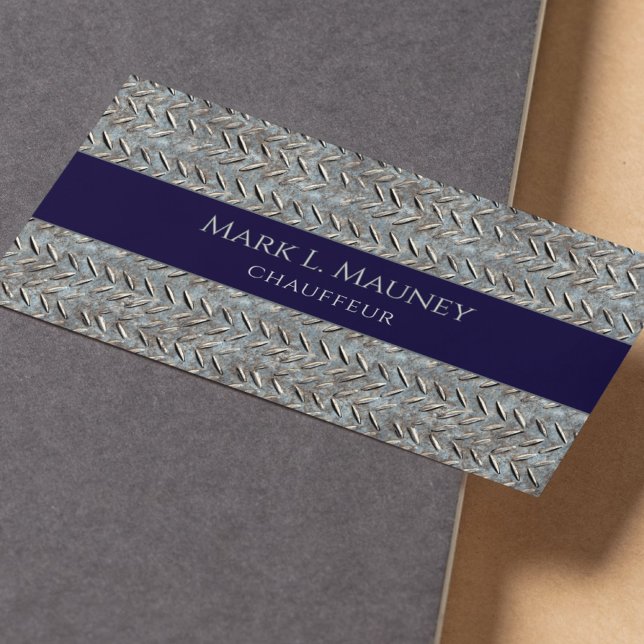 Cartão De Visita Controlador de Chauffeur de Plater Silver Metal (Criador carregado)