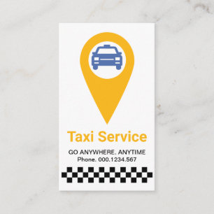 Cartão De Visita Controlador de Localização de Táxi Amarelo na m