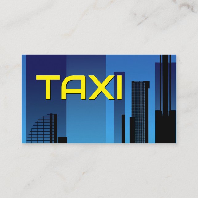 Cartão De Visita Controlador de taxi azul de cityskyline TAXI amare (Frente)