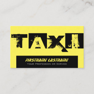 Cartão De Visita Controlador de táxi profissional taxi amarelo táxi