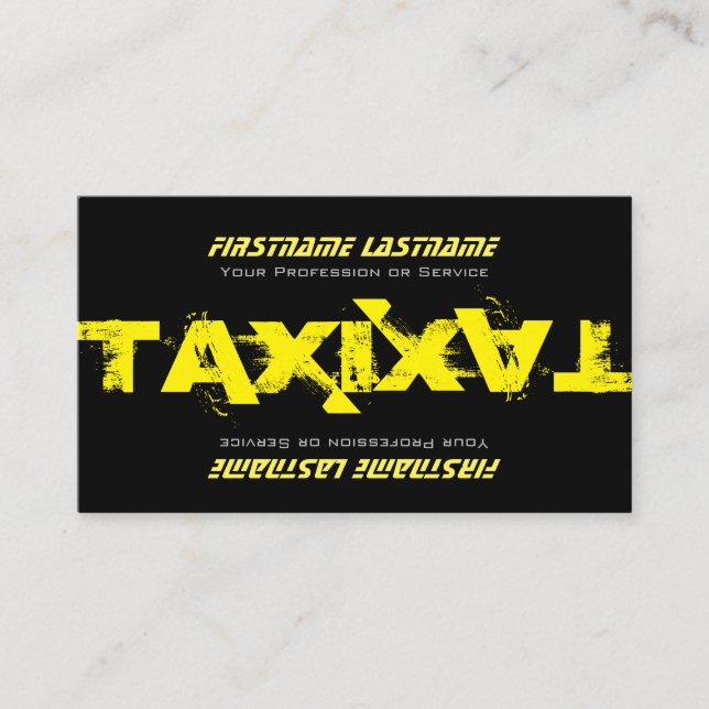 Cartão De Visita Controlador de táxi profissional taxi amarelo táxi (Frente)