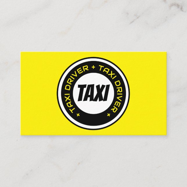 Cartão De Visita Controlador de táxi profissional taxi amarelo táxi (Frente)