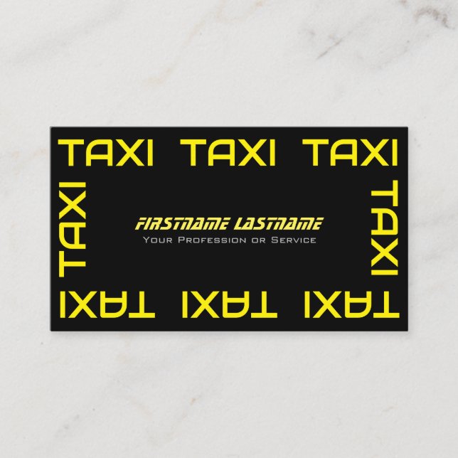 Cartão De Visita Controlador de táxi profissional taxi amarelo táxi (Frente)
