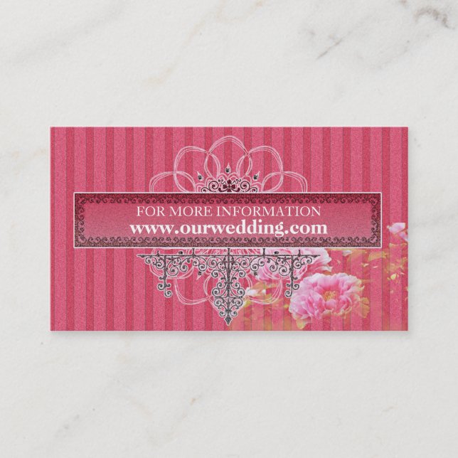 Cartão De Visita Convidado para Casamento de Glamor Barroco, Coleçã (Frente)