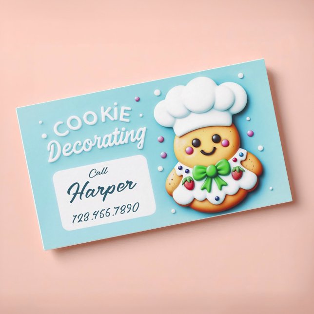Cartão De Visita Cookie chef cookie decoração (Cute cookie decoration cookie chef business card)