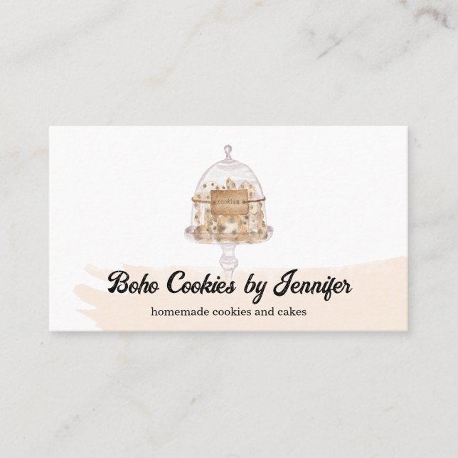 Cartão De Visita Cookies Blush doces Cakes Sobremesas de padaria (Frente)