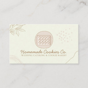 Cartão De Visita Cookies de Coração Homemados de Blush Verde