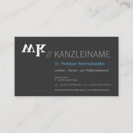 Cartão De Visita Cool, blau, schwarz | Kartenhaus Modern