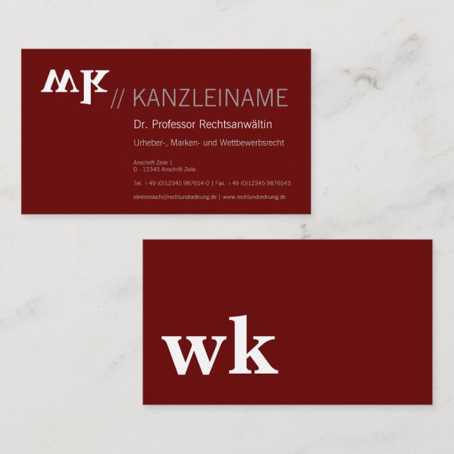 Cartão De Visita Cool, blau, schwarz | Kartenhaus Modern (Frente/Verso)