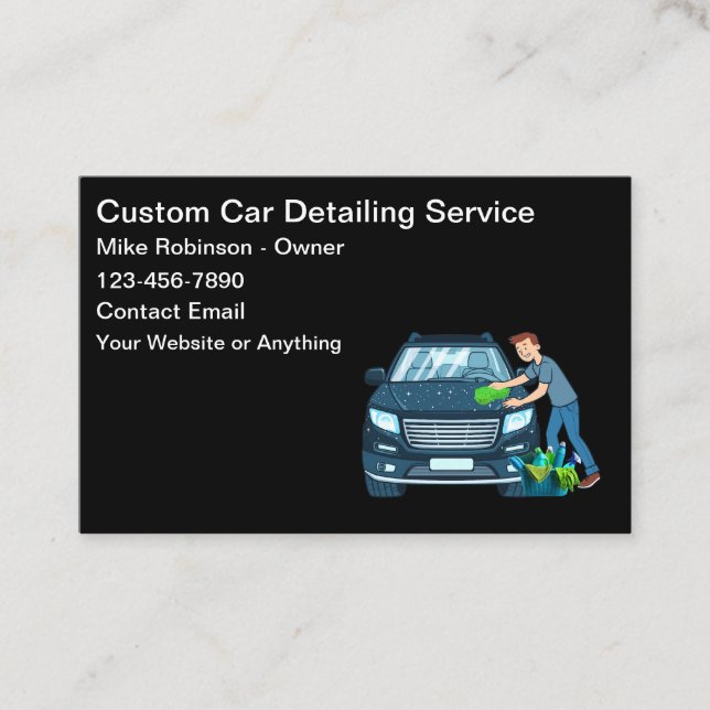 Cartão De Visita Cool Car Wash Theme Business Cards (Frente)
