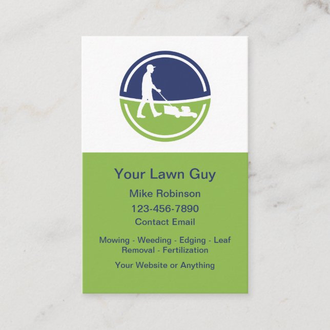 Cartão De Visita Cool Modern Lawn Service Vertical Business Cards (Frente)