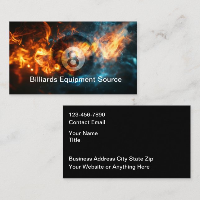 Cartão De Visita Coolest 8 Ball Billiards Business Cards (Frente/Verso)