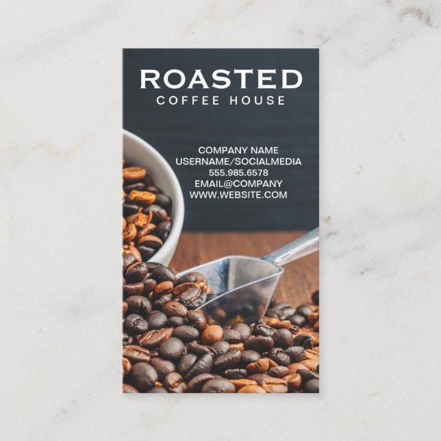 Cartão De Visita Coop de feijão de café (Frente)