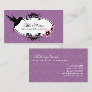 Cartão De Visita Coordenador de Eventos Elegante Damask