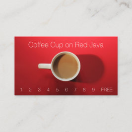 Cartão De Visita Copo de café na mesa vermelha