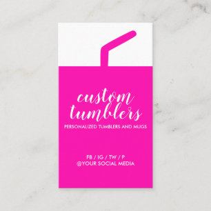 Cartão De Visita Copo de viagem Tumbler loja rosa vertical