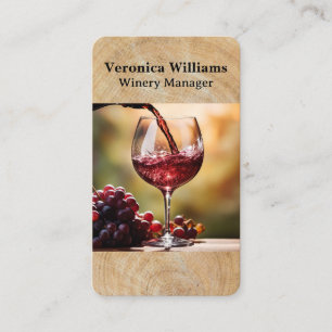 Cartão De Visita Copo de Vinho Derramado Degustações