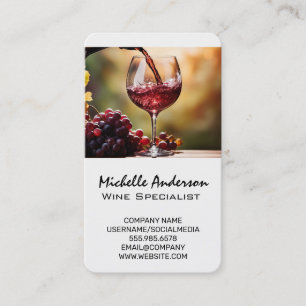 Cartão De Visita Copo de Vinho Derramado Restaurante