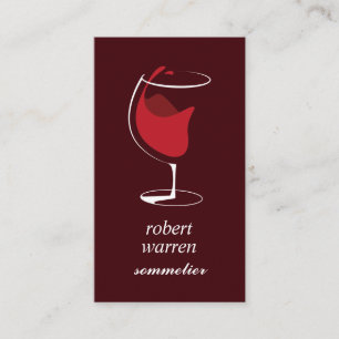 Cartão De Visita Copo de vinho tinto elegante e chique Sommelier vi