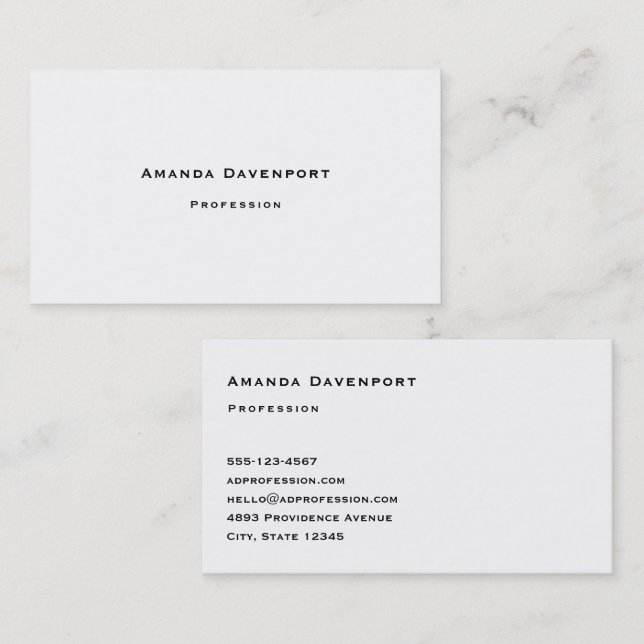 Cartão De Visita Copperplate Font Business Card Template (Frente/Verso)