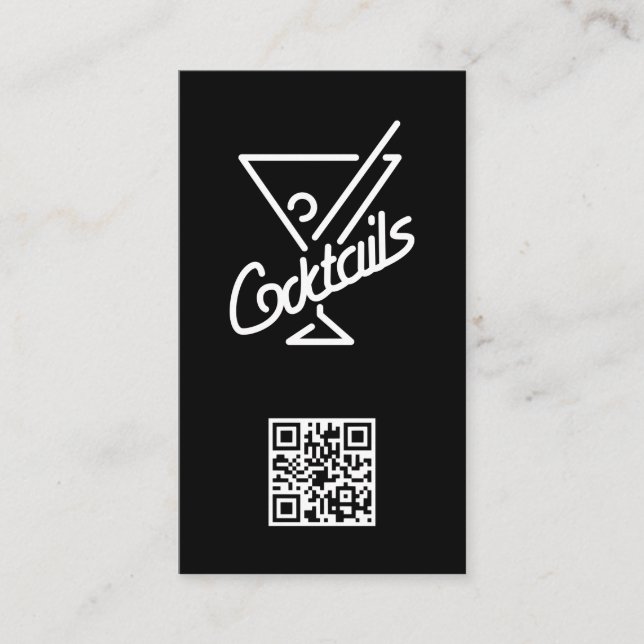 Cartão De Visita Coquetéis / Barman / Código de Barras QR (Frente)