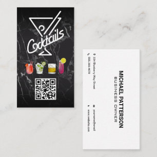 Cartão De Visita Coquetéis   Código QR   Adicionar personalizado