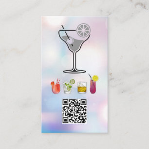 Cartão De Visita Coquetéis Código QR Barman