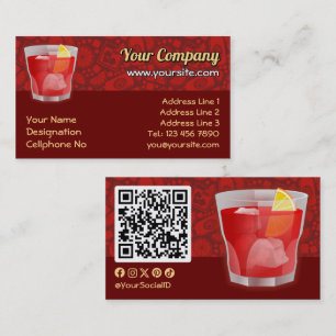 Cartão De Visita Coquetel Negroni