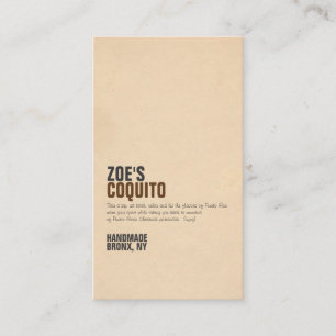 Cartão De Visita Coquito Rustic Modern