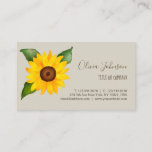 Cartão De Visita Cor da Água Amarelo Amarelo<br><div class="desc">design de flor de girassol pintado à mão.</div>