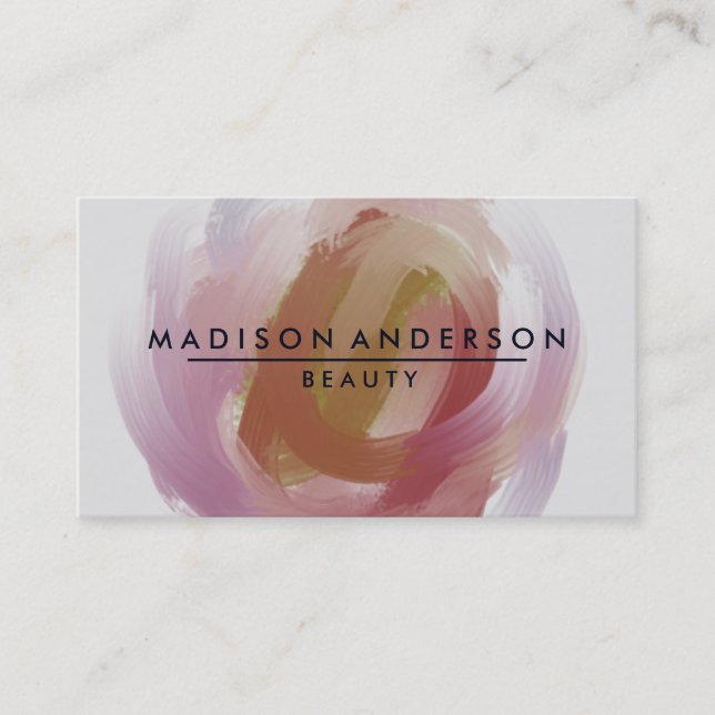 Cartão De Visita Cor da Água Simples e Clássica Beleza Rosa (Frente)