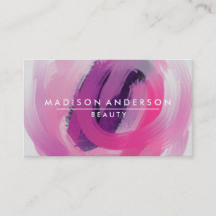 Cartão De Visita Cor da Água Simples e Clássica Beleza Rosa