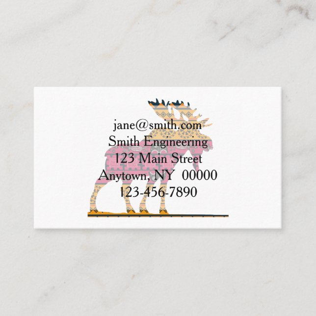 Cartão De Visita Cor da silhueta de alce (Frente)