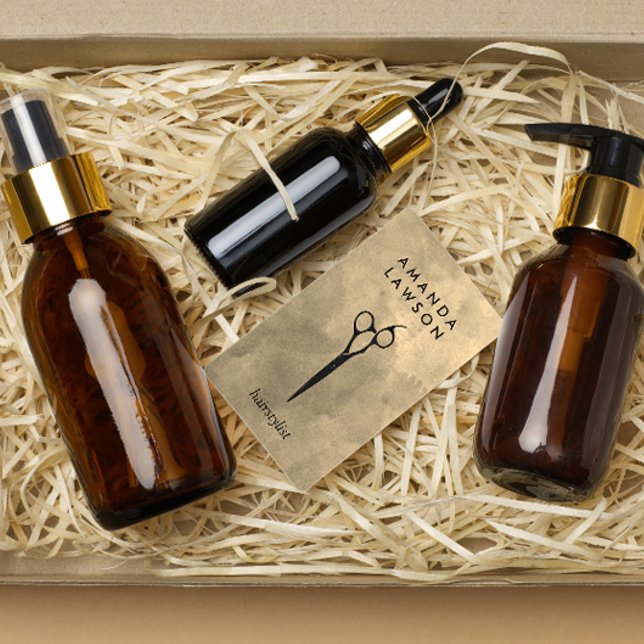 Cartão De Visita Cor d'água das Cinzas de pentes Elegantes (Criador carregado)