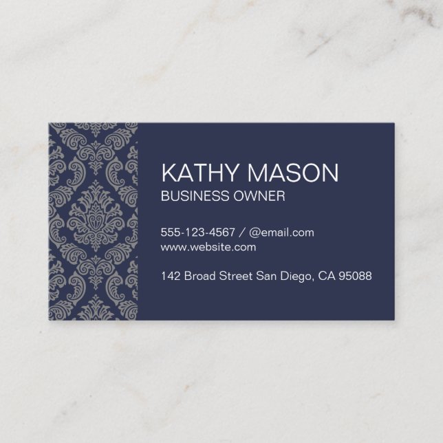 Cartão De Visita Cor damasco corporativa simples (Frente)