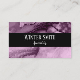 Cartão De Visita Cor-de-água do mármore violeta elegante