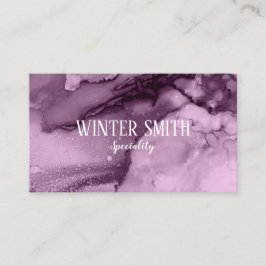 Cartão De Visita Cor-de-água do mármore violeta elegante