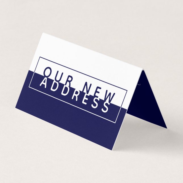 Cartão De Visita Cor de bloco simples, nova placa de endereço (Frente)