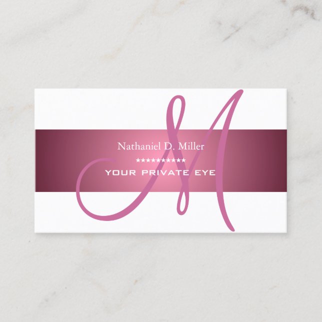 Cartão De Visita Cor de fundo Dusty Rosa Monograma/DIY (Frente)