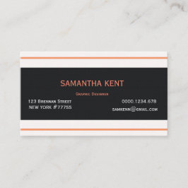 Cartão De Visita Cor de laranja moderna e preto