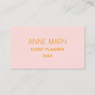 Cartão De Visita Cor de laranja rosa cor personalizada casamento mo