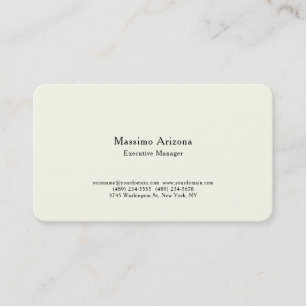 Cartão De Visita Cor de Marfim Simples Profissional Moderno Minimal