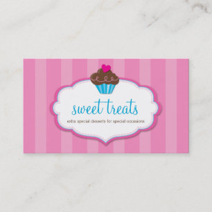 CARTÃO DE VISITA cor-de-rosa-cupcake branco