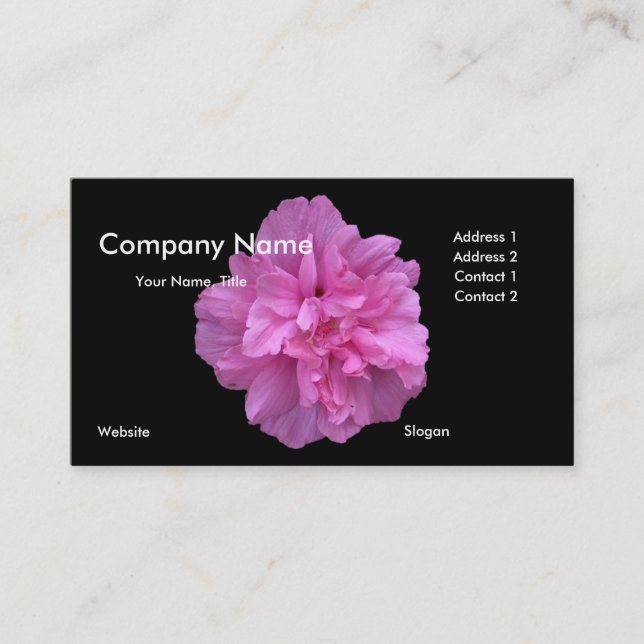 Cartão de visita cor-de-rosa da flor (Frente)