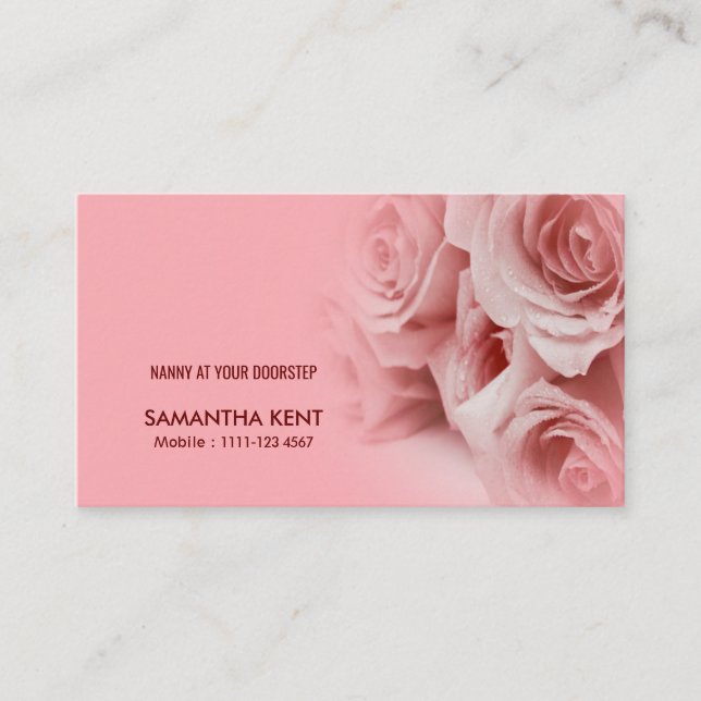 Cartão de visita cor-de-rosa de acalmação bonito (Frente)