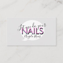 Cartão de visita cor-de-rosa de cotação do Unhas S
