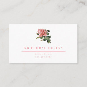 Cartão de visita cor-de-rosa do design floral do